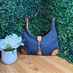 Coach Denim and Tan Shoulder Bag
